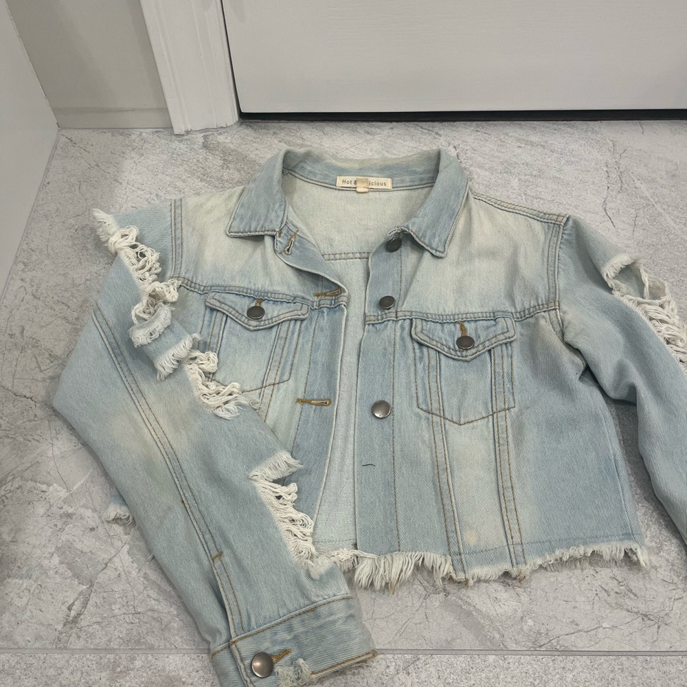 Distressed Light Blue Denim Jacket